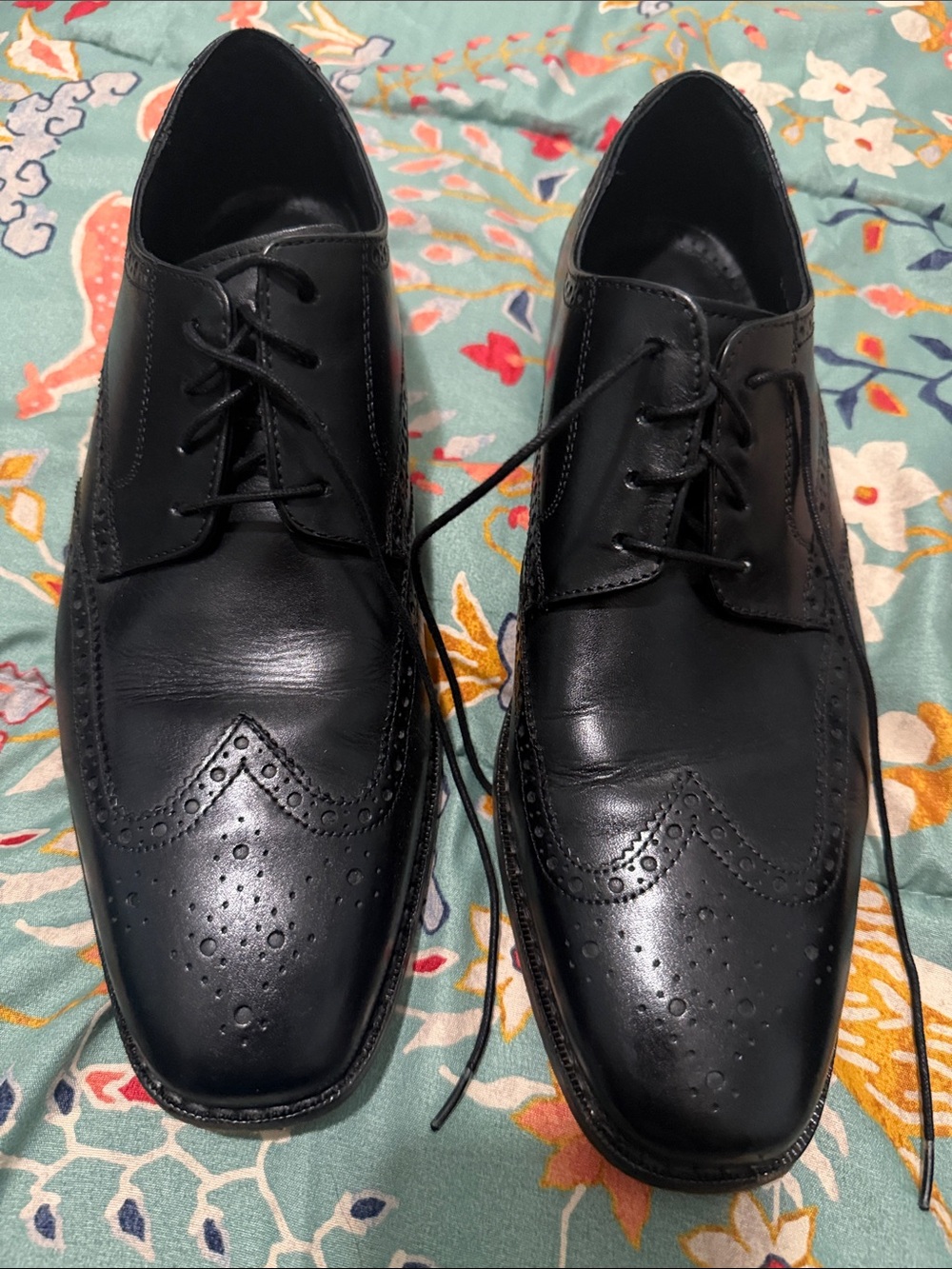 Florsheim Black Leather Brogue Oxford Shoes